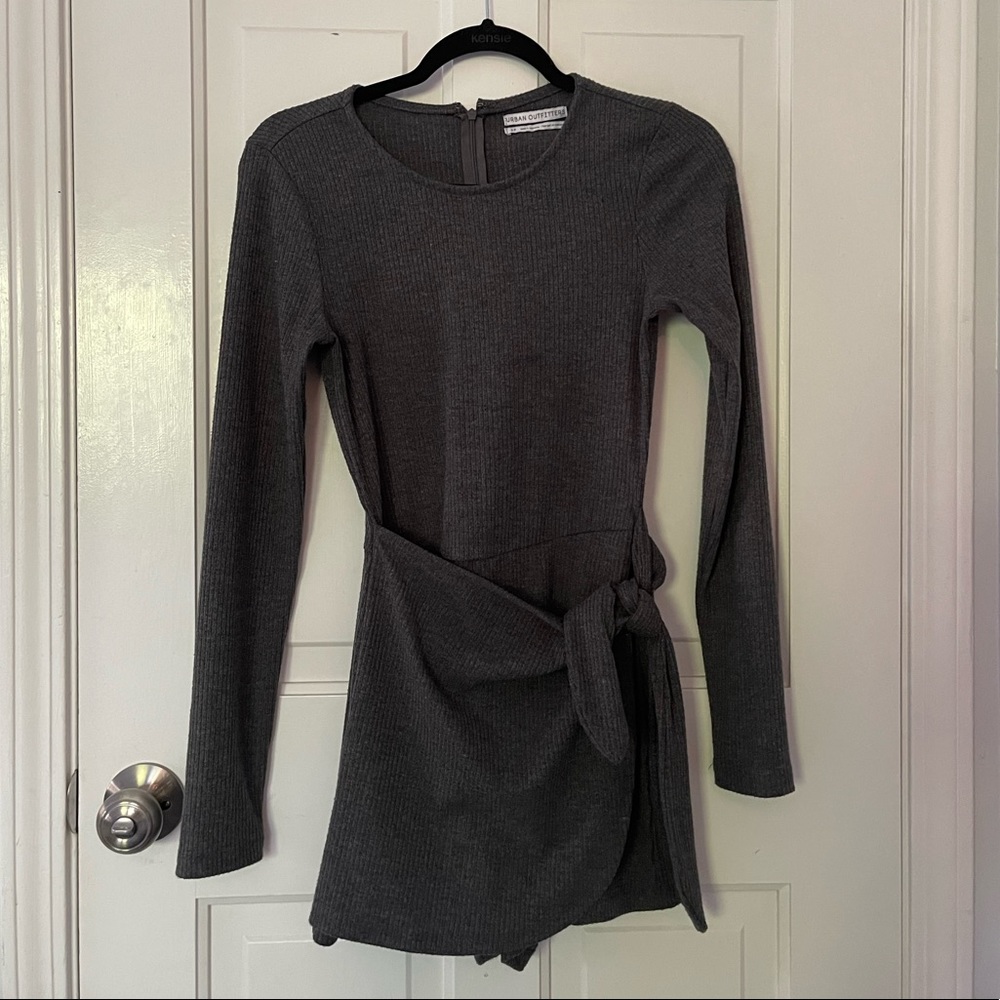 Urban Outfitters Gray Sweater Romper-Dress